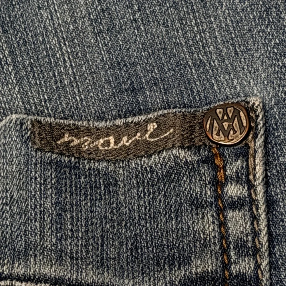 Mavi Jeans Men 33x32 Blue Slim Straight Medium Wash Embroidered Pockets